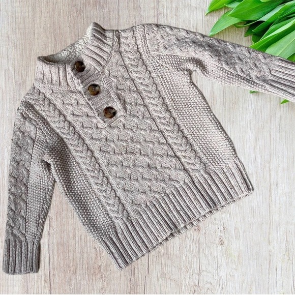 CAT & Jack Sherpa Fleece 4 piece Boy Cable Knit Sweater Multicolored Set Size 2T - Picture 9 of 16